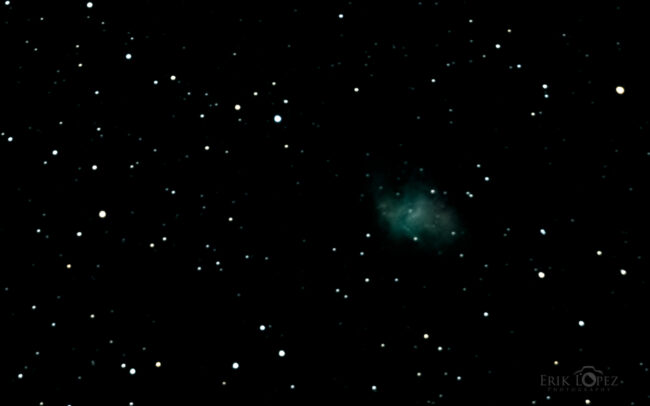 M1 - Crab Nebula. Carretero, Puebla, México. 13 de marzo de 2021, 19:42 hrs. f/0 5 sec ISO-12800 Celestron Advanced VX 9.25