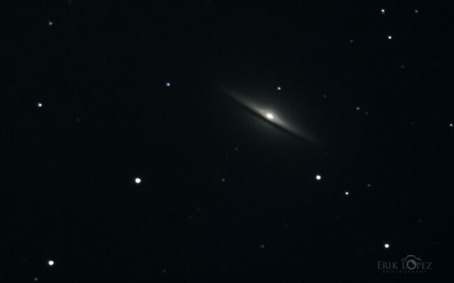 M104 - The Sombrero Galaxy. Carretero, Puebla, México. 12 de marzo de 2021, 22:31 hrs. f/0 13 sec ISO-8000 Celestron Advanced VX 9.25